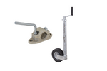 Stützrad mit Klemme, Gusseisenklemme KNOTT TK48+B48C6, Wellrohr, 300 kg, 48 mm, 700–940 mm