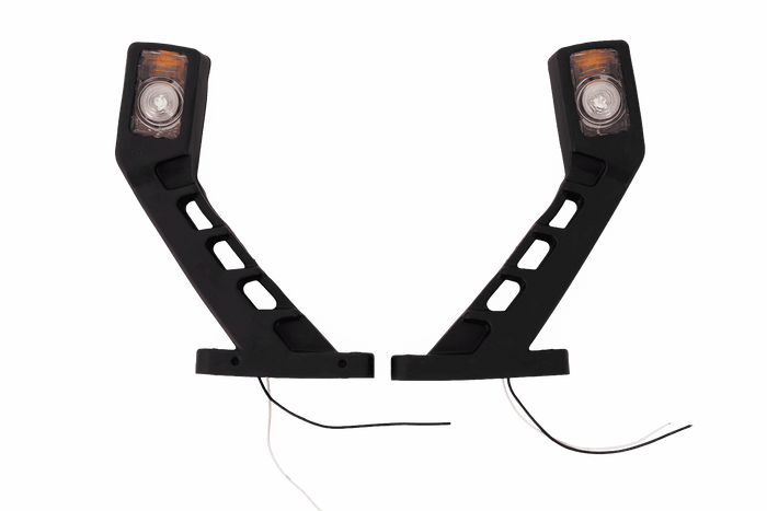 Ein Set von zwei TT TECHNOLOGY TT.12191 LED-Umrissleuchten, links + rechts, auf einem Gummiarm.