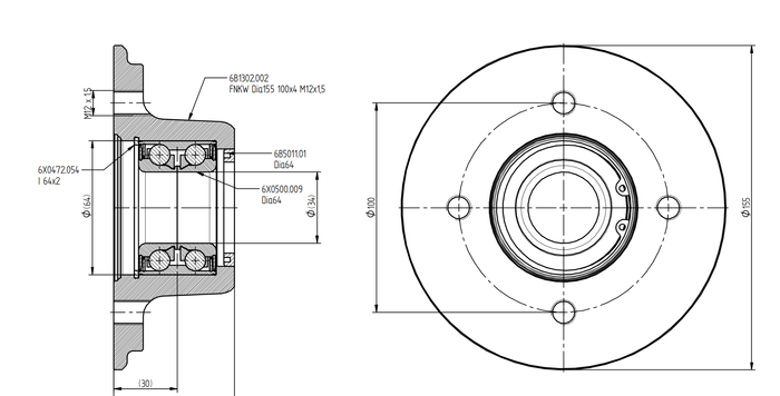 Radlager-Set KNOTT 100x4