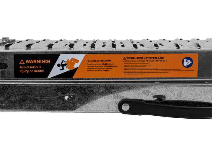 UNITRAILER ALR004 Klapprampen aus Stahl, Auffahrrampen für Anhänger, 170 cm, 454 kg, 2er-Set