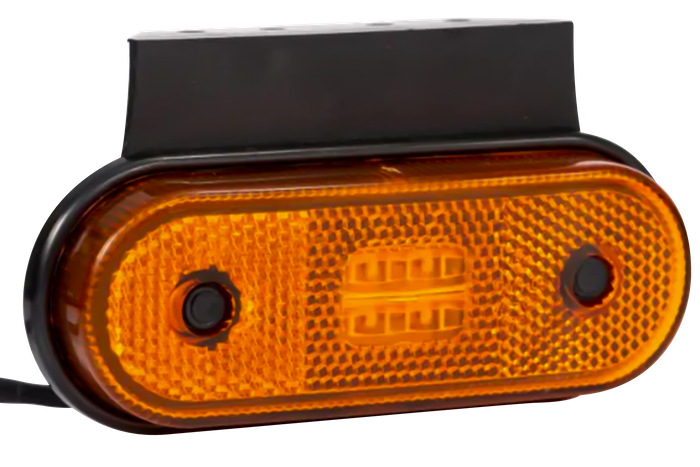 Gelbe LED-Markierungsleuchte mit Winkelhalter und 2x0,75 mm² Kabel