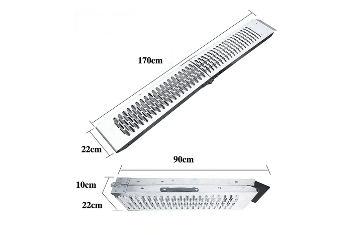 UNITRAILER ALR004 Klapprampen aus Stahl, Auffahrrampen für Anhänger, 170 cm, 454 kg, 2er-Set